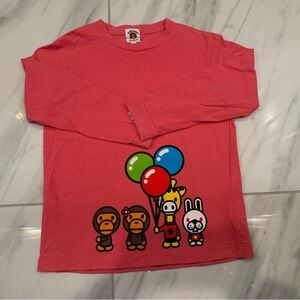 Bape Pink long sleeves T-Shirt size：130cm